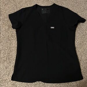 Figs Black Short Sleeve Women's Scrub Top